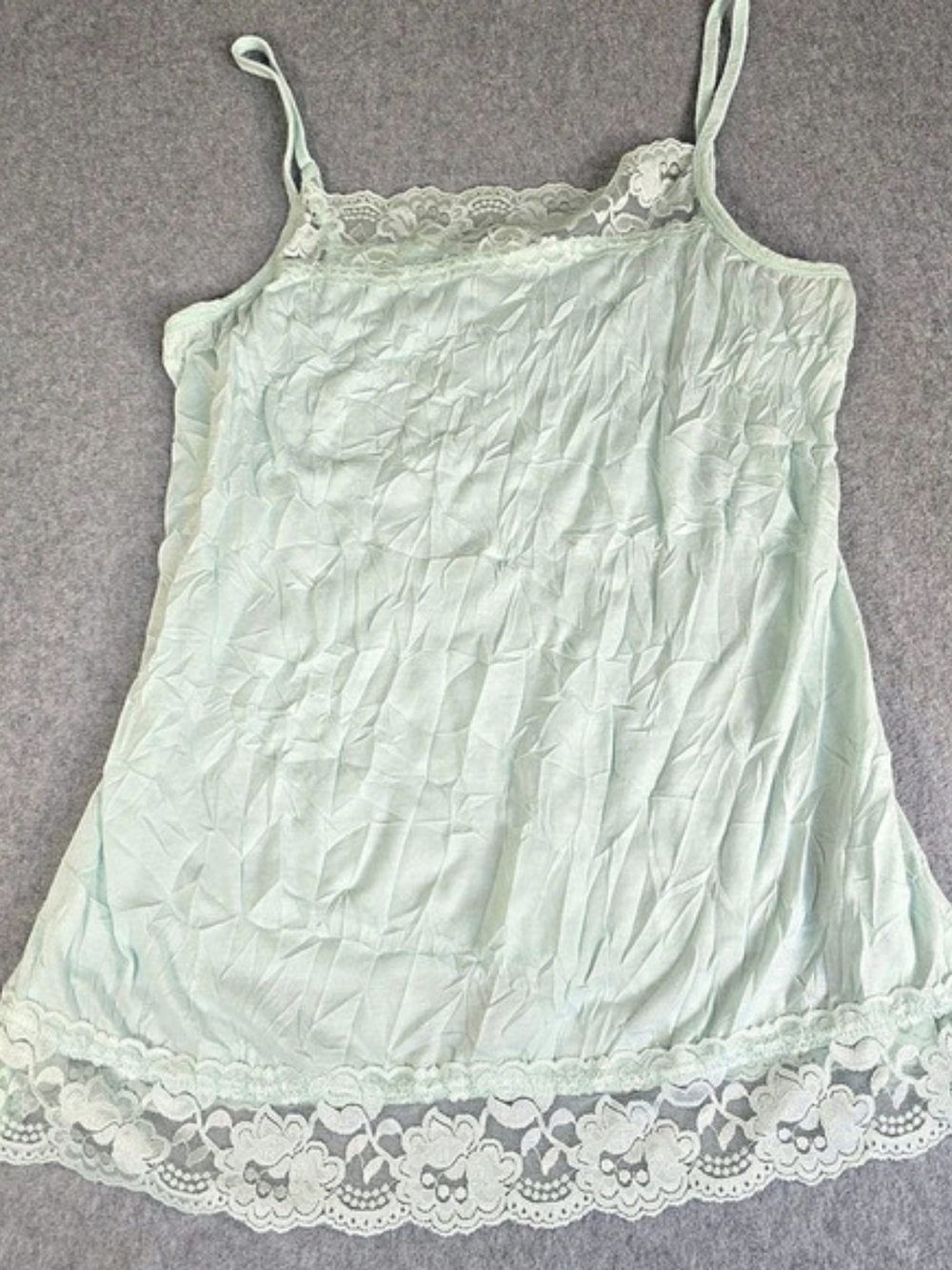Maurices Mint Green Lace Trim Cami Tank Top Size 2